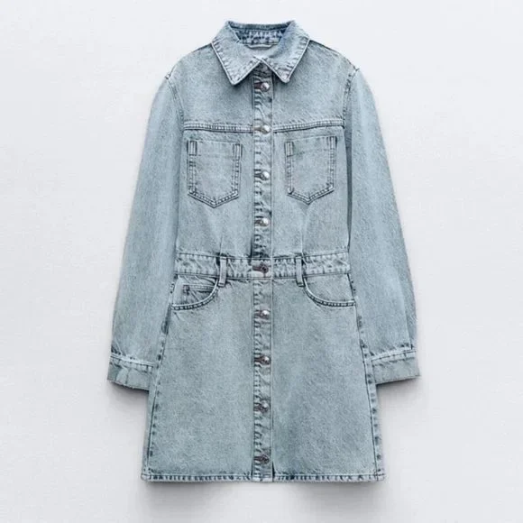 Zara | Dresses | Zara Z975 Denim Mini Dress | Poshmark